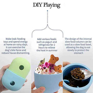 2 Pcs Green & Blue Interactive Pet Treat Dispensing Ball | Food-Grade Silicone Rolling Toy for Dogs | 1.5 cm Leakage Hole