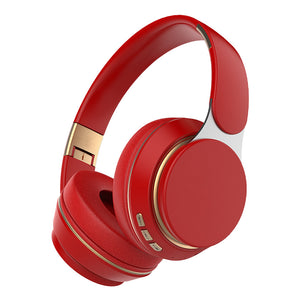 Red Wireless Bluetooth Headphones | Noise Reduction | Heavy Bass | Long Battery Life | TF Card Support