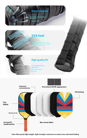 Fiberglass Pickleball Paddle Set | 2 Paddles + 4 Balls + Carry Bag | Colourful Geometric Patterns | Style 2