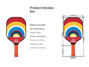 Fiberglass Pickleball Paddle Set | 2 Paddles + 4 Balls + Carry Bag | Colourful Geometric Patterns | Style 3