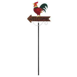 Garden Stakes | Rooster Metal Design | Colourful Welcome Yard Decor