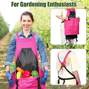 Garden Harvesting Apron | Waterproof Oxford Cloth | Quick Release Pouch | Green