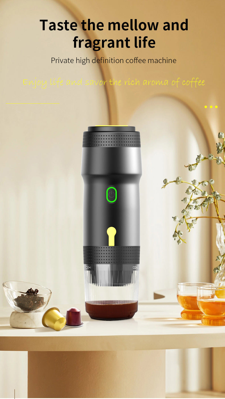 3-in-1 Espresso Maker | Portable & Rechargeable | Capsules & Ground Coffee | White