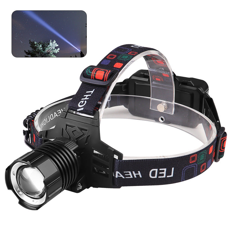 Rechargeable White Laser Headlamp | Long-Range Zoomable Headlight | Night Fishing & Hiking