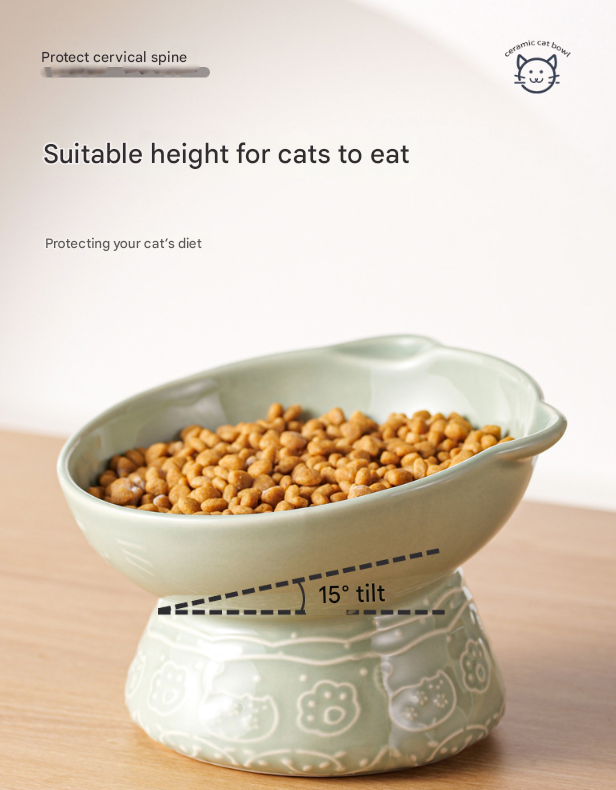 White Vintage Slow Feeder Ceramic Pet Bowl | Anti-Choke Wide-Mouth Design | Prevents Black Chin | For Cats & Dogs
