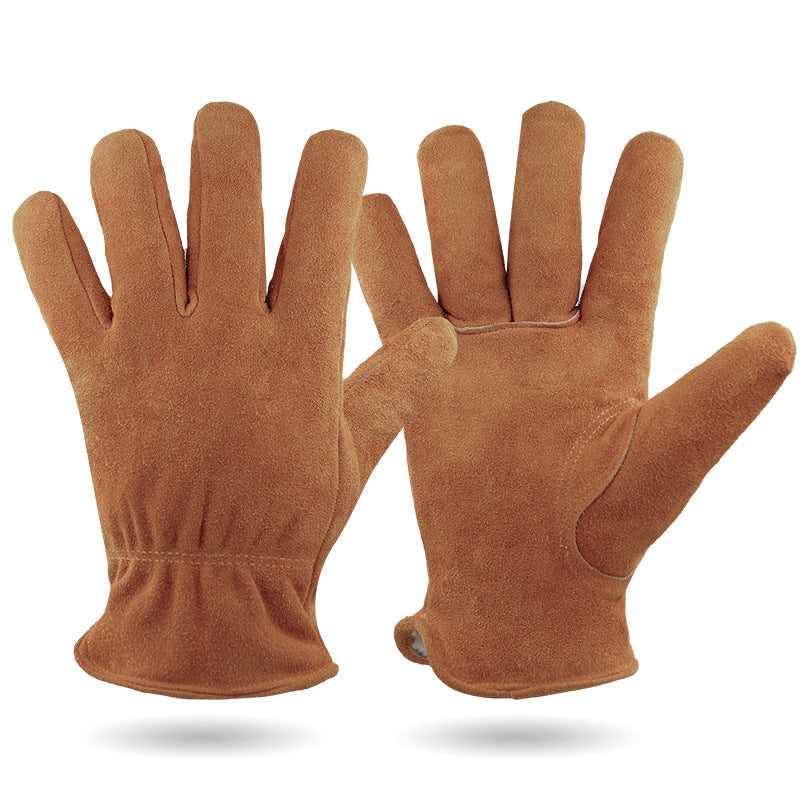 Cowhide Work Gloves | XL Size | Insulated Windproof & Anti-Slip | Coffee Brown