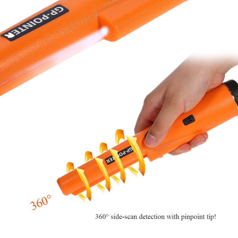 Orange High-Sensitivity Metal Detector Pinpointer | GP Pointer | Vibration & Audio Alert | Treasure Hunting