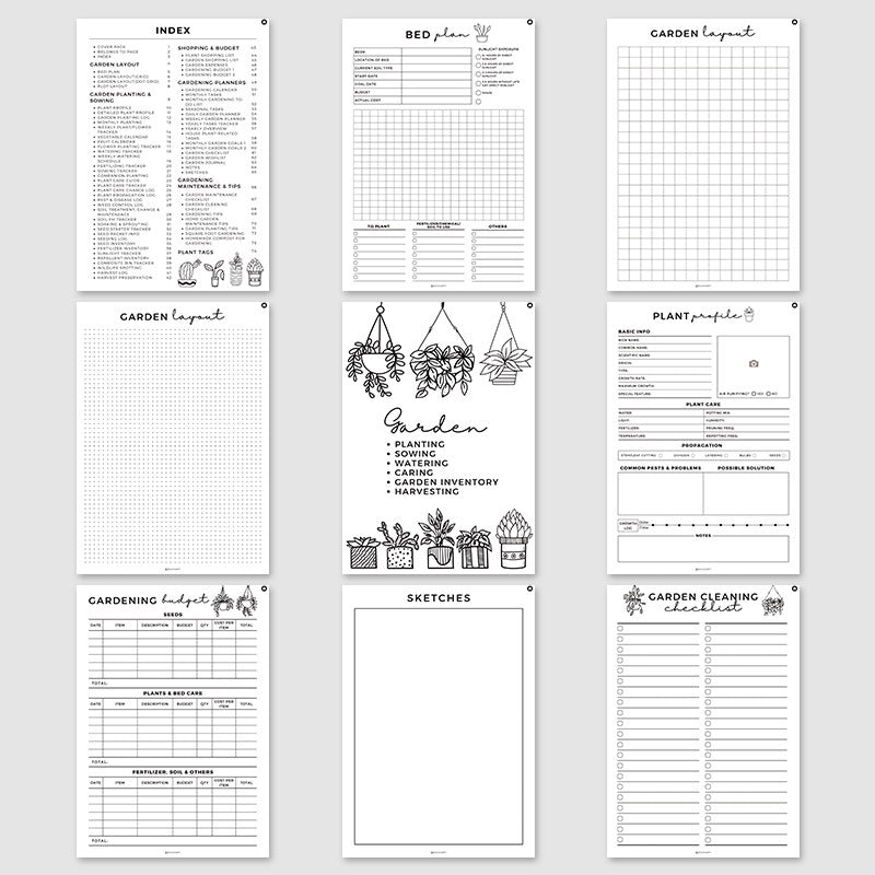 Gardening Journal Set 2-Pack | 28.5x21cm Plant Care Tracker | Watering Schedule & Logbook