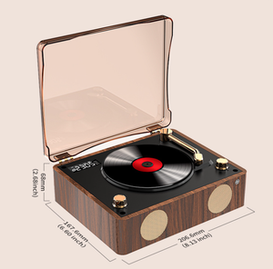 Bluetooth Speaker & CD Player | Retro Turntable Style | Display Screen | USB Rechargeable
