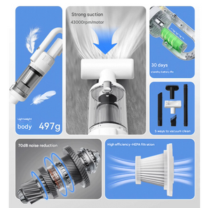 Cordless Vacuum Cleaner | Long Version | Stick & Handheld | High Suction | Pet Hair | USB Rechargeable