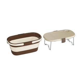 Foldable Picnic Basket with Tray | 16.5L | Outdoor Camping | White Coffee