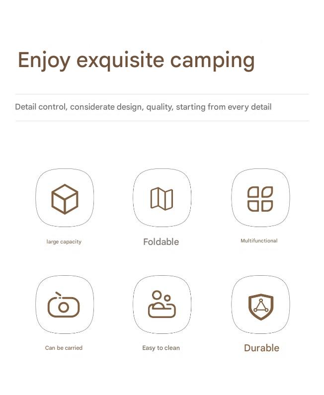 Foldable Picnic Basket with Tray | 16.5L | Outdoor Camping | White Coffee