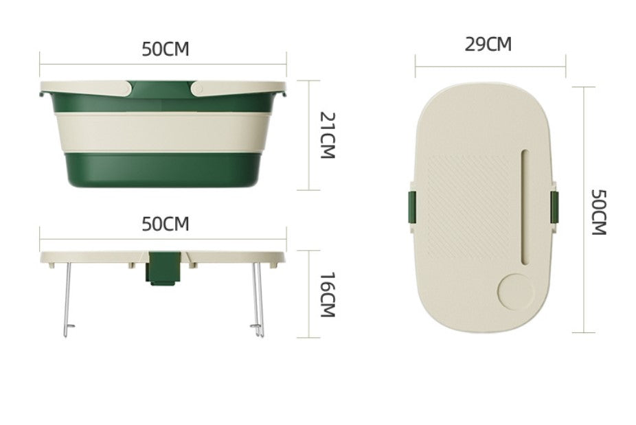 Foldable Picnic Basket with Tray | 16.5L | Outdoor Camping | White Grey