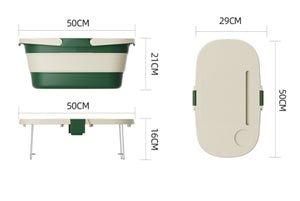 Foldable Picnic Basket with Tray | 16.5L | Outdoor Camping | White Grey