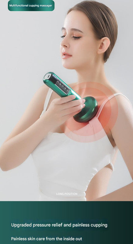 Electric Cupping & Gua Sha Massager | Grey | 6-Level | LED Display | Magnetic Therapy | Rechargeable
