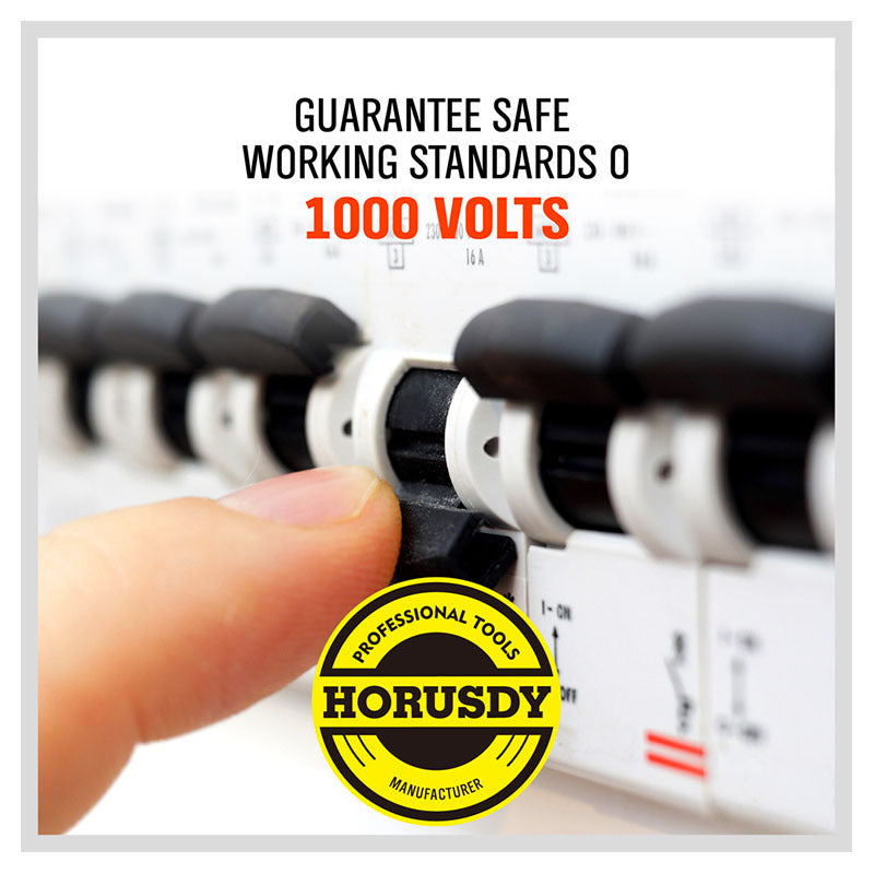 6pc Insulated Screwdriver Set | 1000V Rated | CR-V Steel | Magnetic Tips | Wall Rack