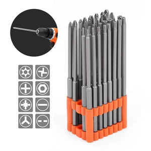 32pc Extra Long Screwdriver Bit Set | 150mm | S2 Steel | Organiser Stand