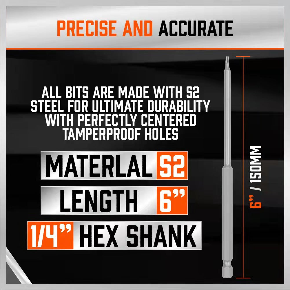 32pc Extra Long Screwdriver Bit Set | 150mm | S2 Steel | Organiser Stand