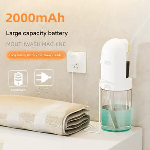 Smart Mouthwash Dispenser | Black | 4-Level | LED Display | 2000mAh | Magnetic Cups