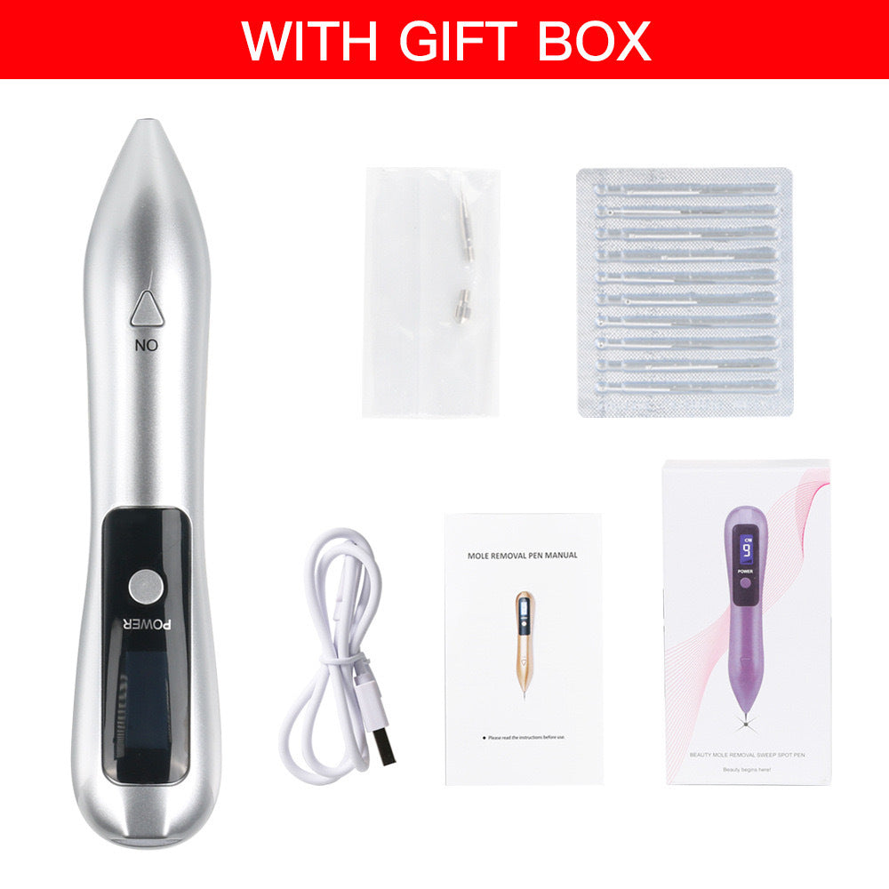 Skin Tag & Mole Remover Pen | 9-Level | USB Rechargeable | LED Display | Silver