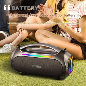 Bluetooth Speaker | Portable | 60W Power | RGB Lights | Multiple Inputs | Green
