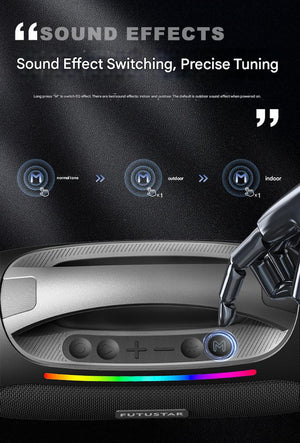 Bluetooth Speaker | Portable | 60W Power | RGB Lights | Multiple Inputs | Green