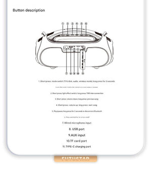 Bluetooth Speaker | Portable | 60W Power | RGB Lights | Multiple Inputs | Green