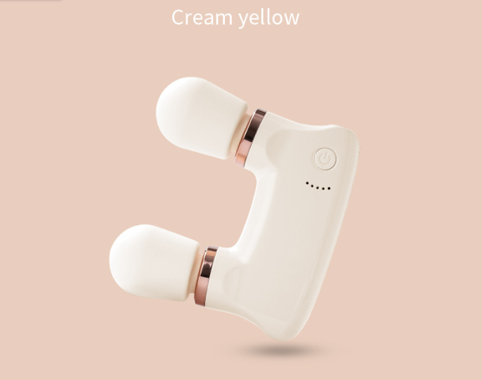 Mini Massager | Light Yellow | Dual Head | 5 Modes | Quiet | USB-C Rechargeable