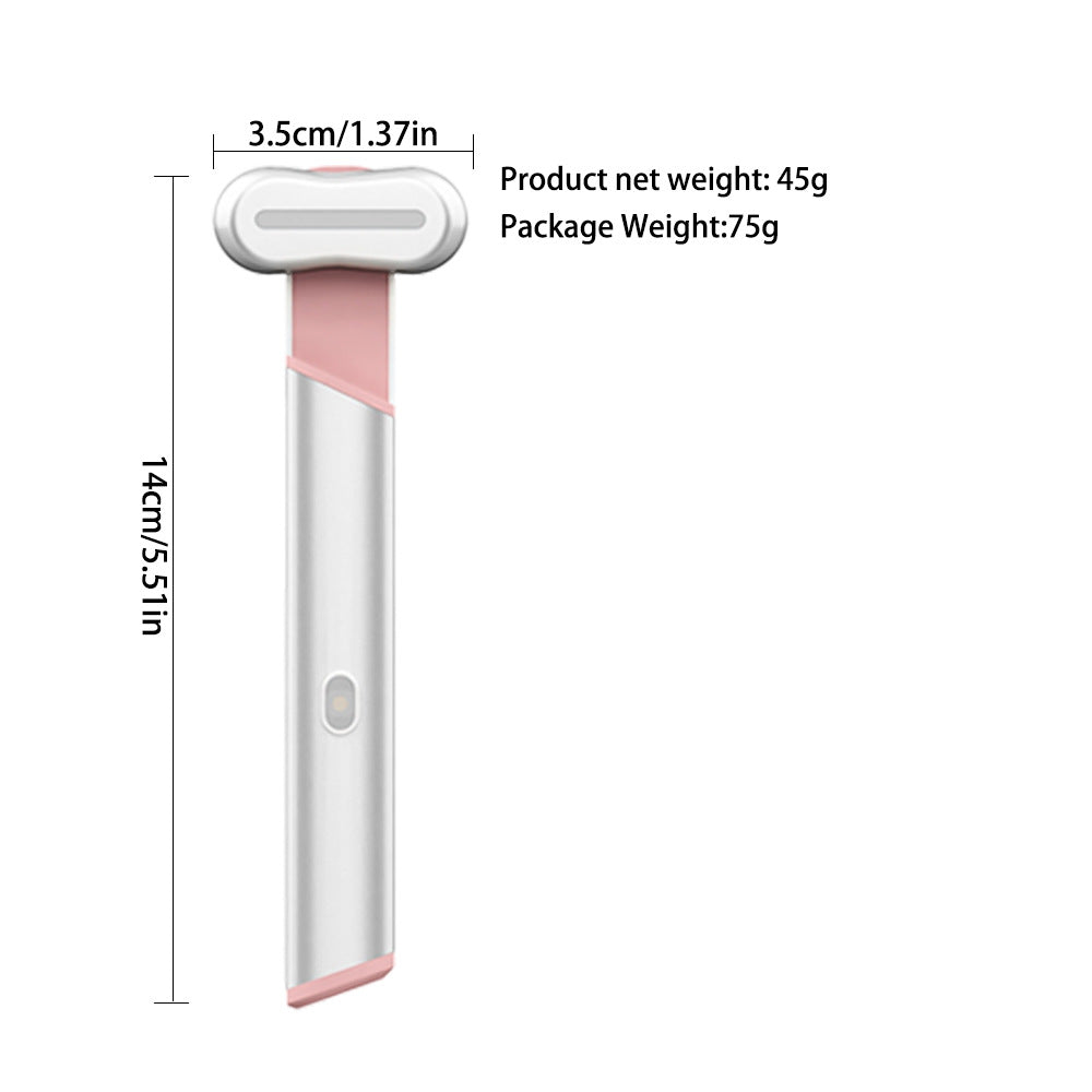 Eye Massager Pen | Rose Gold | Red & Blue Light Therapy | Heated Vibration Wand