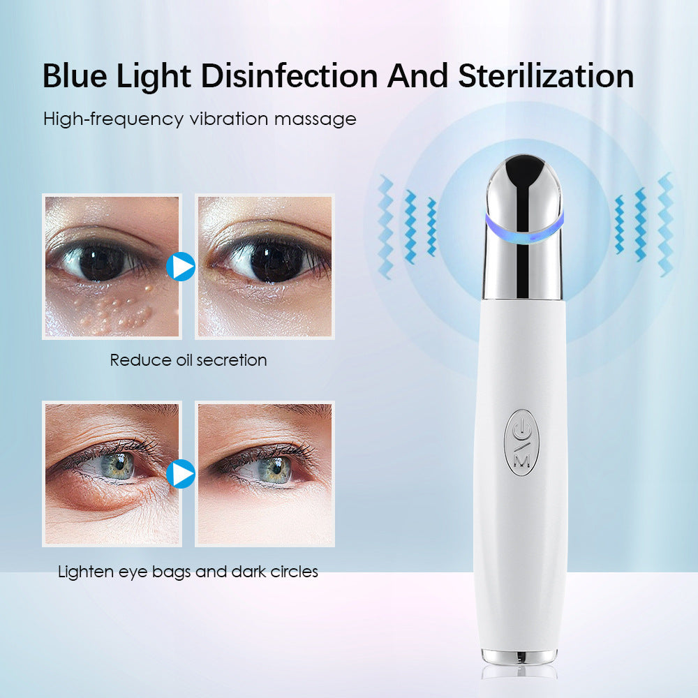 Rechargeable Eye Care Pen | With Sterilising Base | 3-Colour Light | Heat & Vibration