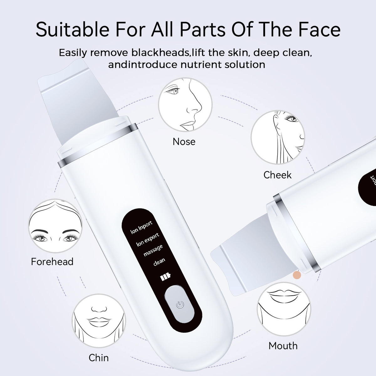Ultrasonic Facial Spatula | Rechargeable | Deep Pore Cleanser | Exfoliator