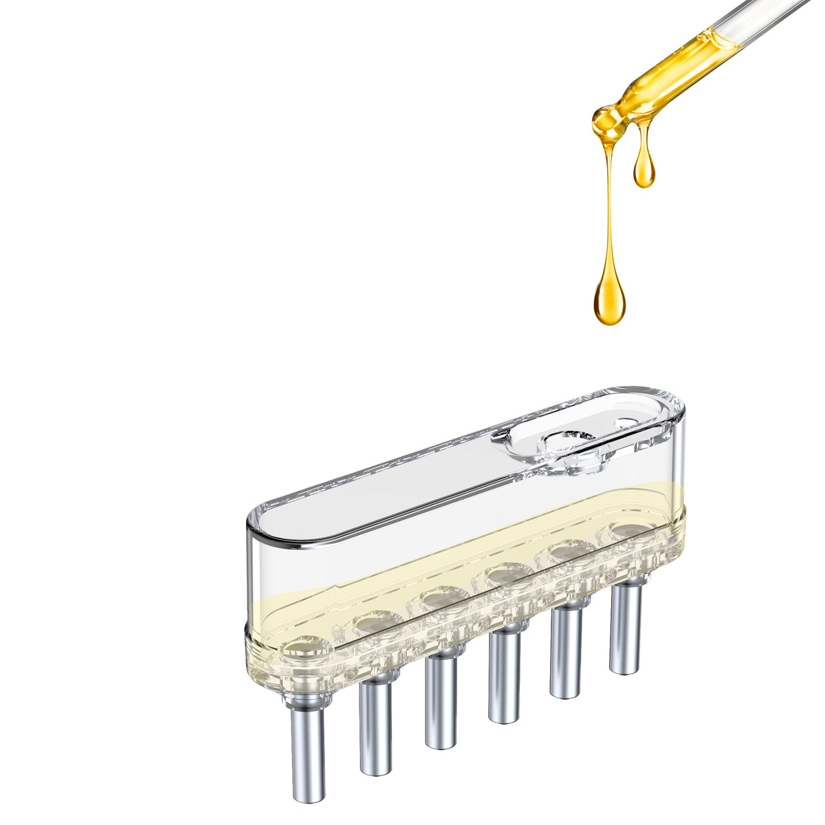 Scalp Massager Comb | White | LED Therapy | Vibration | Oil Infuser | Hair Growth