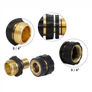 Brass Garden Hose Quick Connect Adapters | 3/4" | 4 Male + 4 Female | American Standard