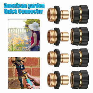 Brass Garden Hose Quick Connect Adapters | 3/4" | 6 Male + 6 Female | American Standard