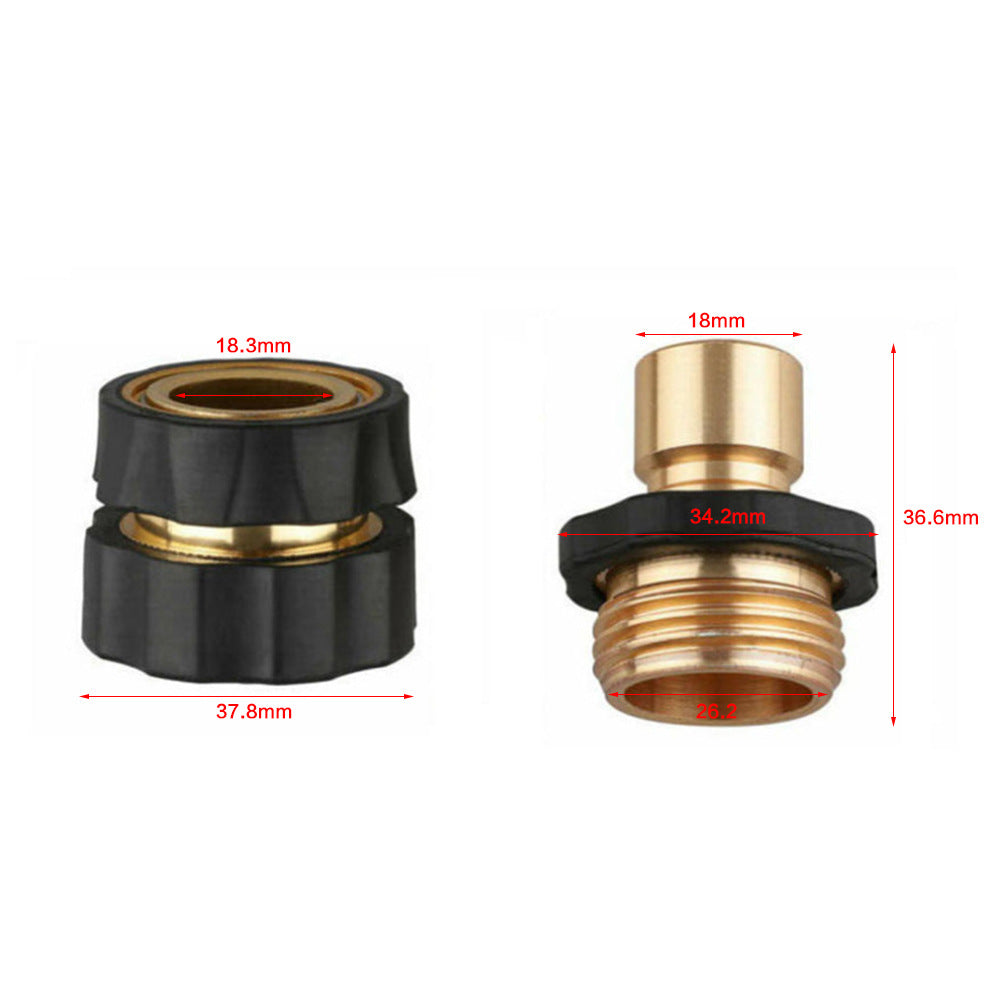 Brass Garden Hose Quick Connect Adapters | 3/4" | 6 Male + 6 Female | American Standard