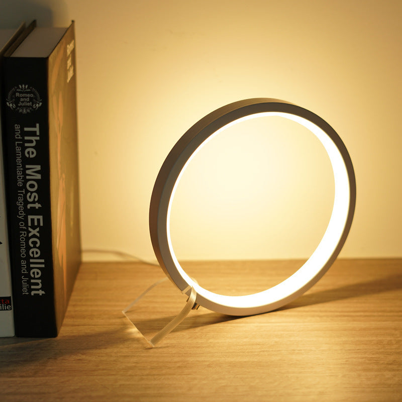 LED Ring Desk Lamp | USB Powered | 3 Colour Modes | Dimmable Touch Control