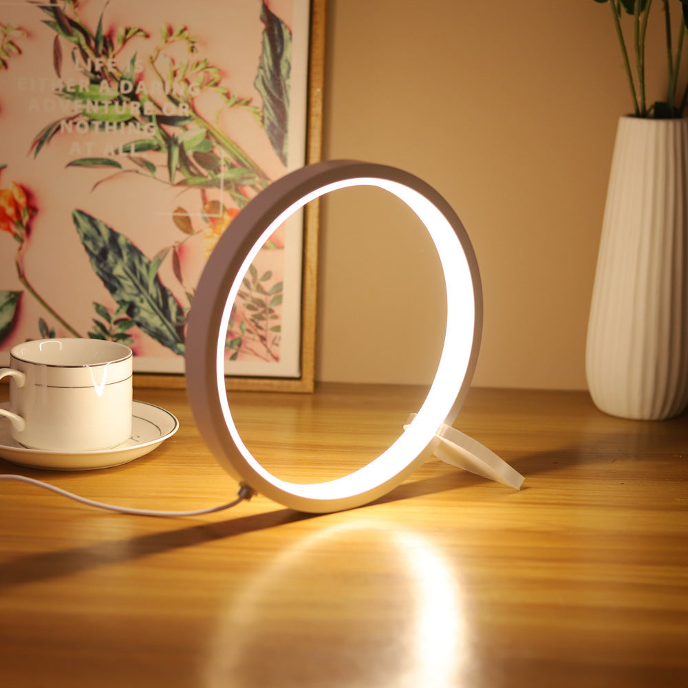 LED Ring Desk Lamp | USB Powered | 3 Colour Modes | Dimmable Touch Control