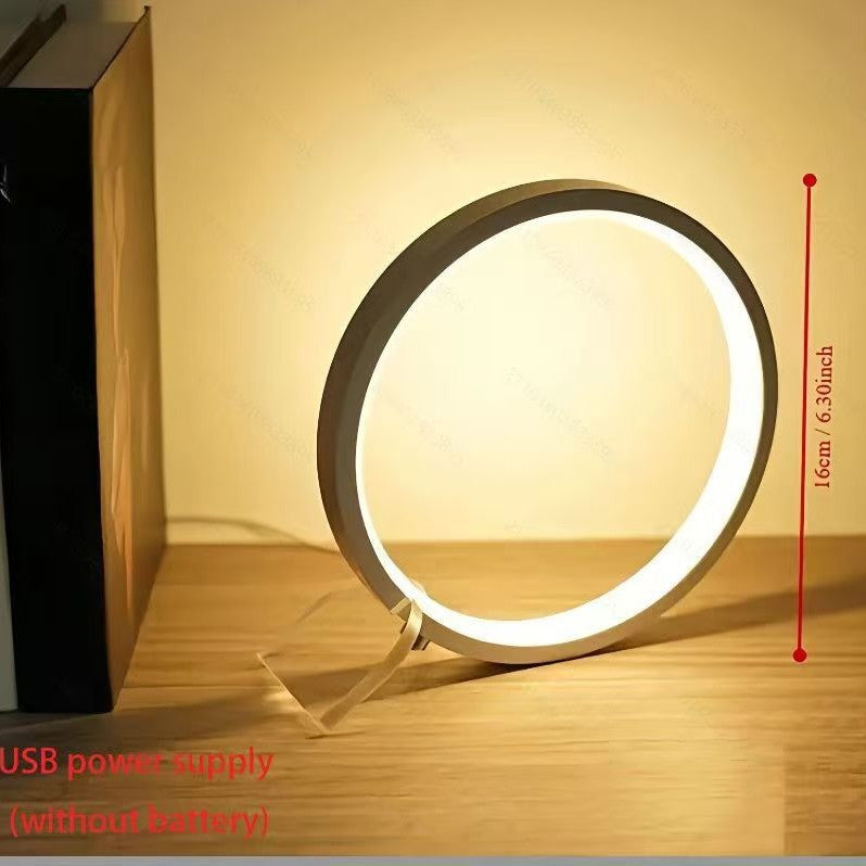 LED Ring Desk Lamp | USB Powered | 3 Colour Modes | Dimmable Touch Control