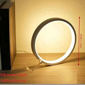 LED Ring Desk Lamp | USB Powered | 3 Colour Modes | Dimmable Touch Control