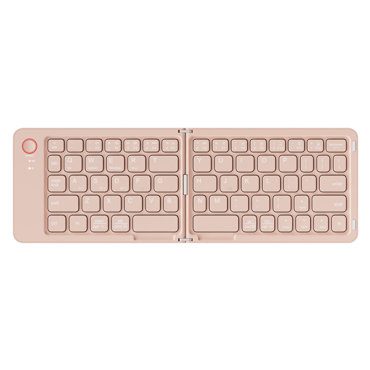 Bluetooth Keyboard | Ultra-Slim | Foldable & Portable | Rechargeable | Pink