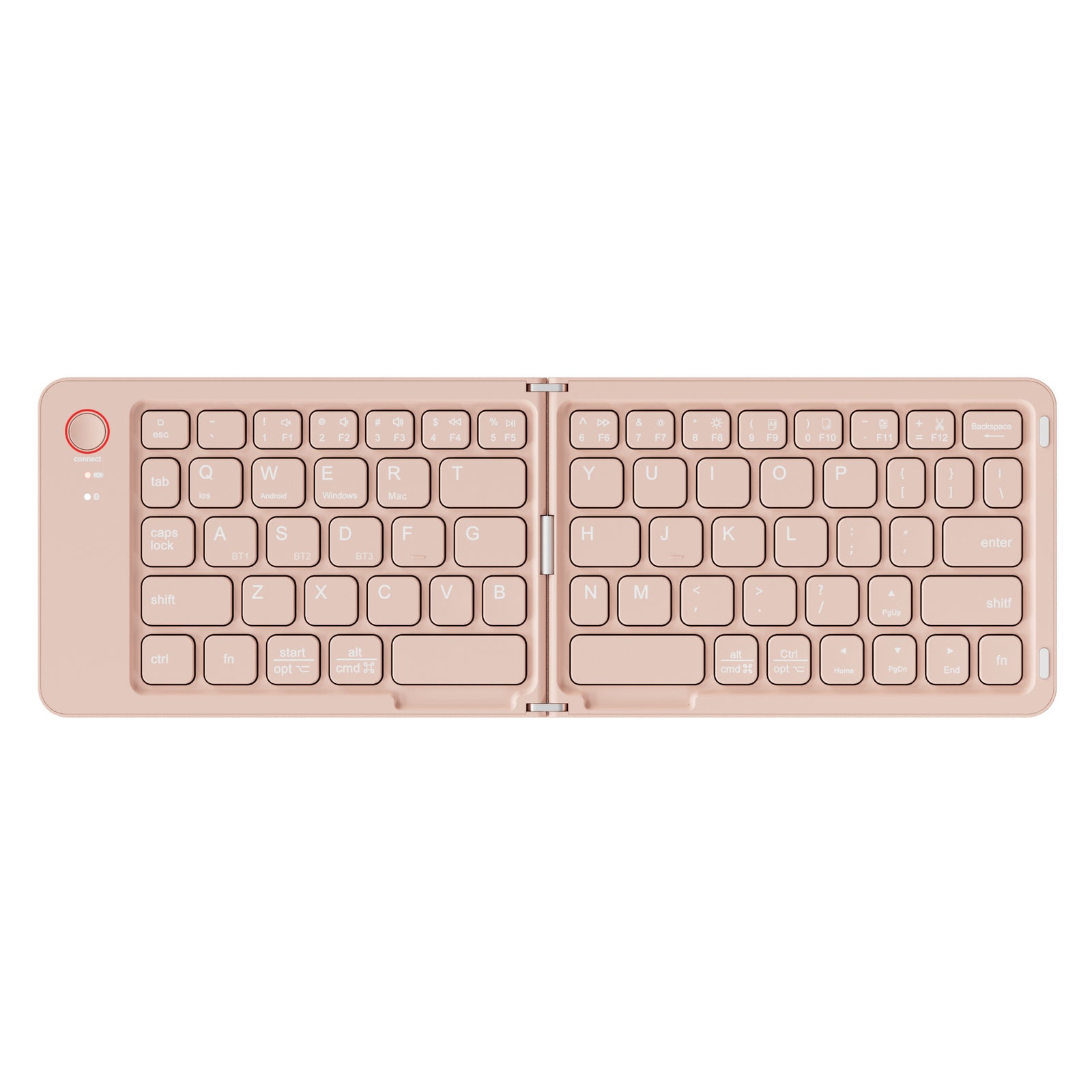 Bluetooth Keyboard | Ultra-Slim | Foldable & Portable | Rechargeable | Pink
