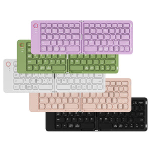 Bluetooth Keyboard | Ultra-Slim | Foldable & Portable | Rechargeable | Pink