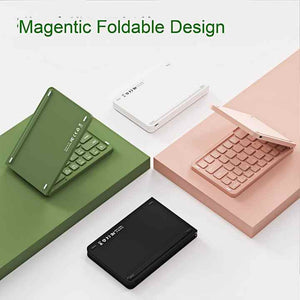 Bluetooth Keyboard | Ultra-Slim | Foldable & Portable | Rechargeable | Pink