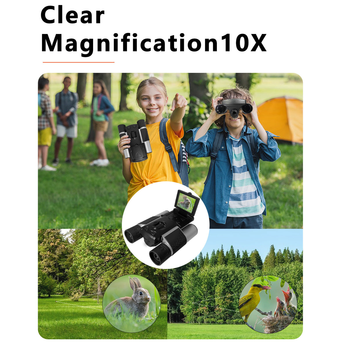 Camera Binoculars | HD Digital | 8X Zoom | LCD Screen | Starlight Night Vision | Black