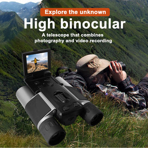 Camera Binoculars | HD Digital | 8X Zoom | LCD Screen | Starlight Night Vision | Silver & Black