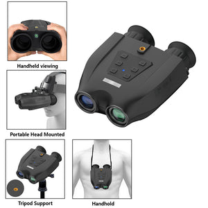 Professional Night Vision Binoculars | HD Digital | 6X Optical Zoom | 2.5K Video & 48MP Photos | Black