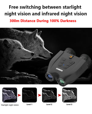 Professional Night Vision Binoculars | HD Digital | 6X Optical Zoom | 2.5K Video & 48MP Photos | Black