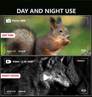 Professional Night Vision Binoculars | HD Digital | 6X Optical Zoom | 2.5K Video & 48MP Photos | Black