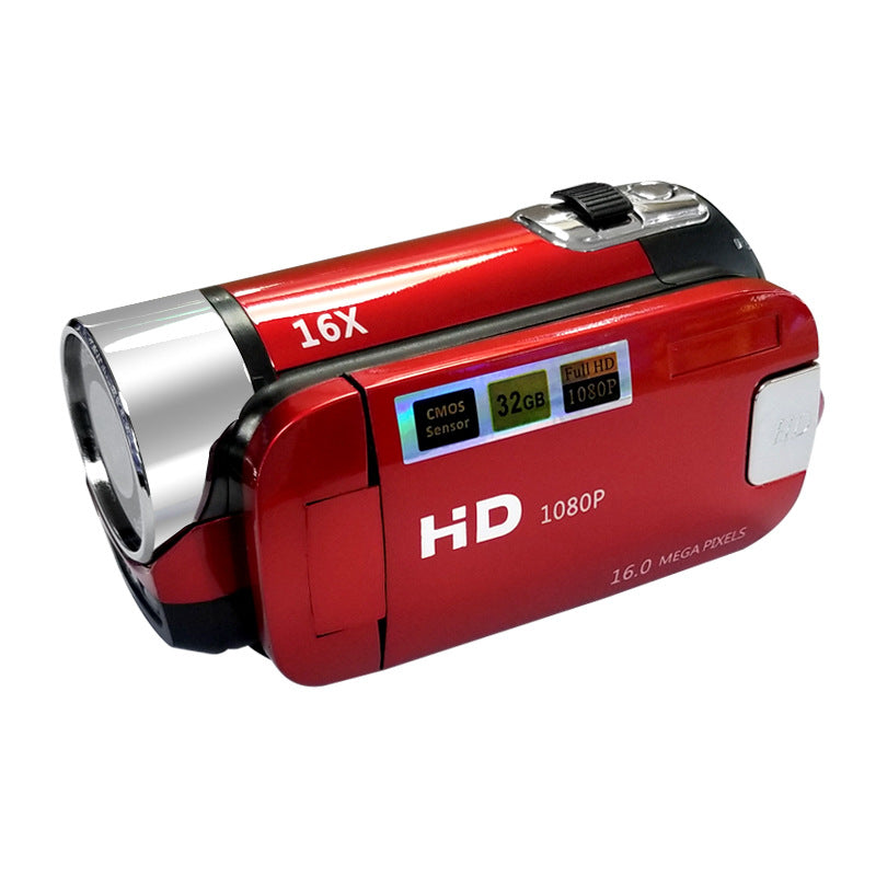 HD Digital Camcorder | 1080P | 16MP Photos | 16X Zoom | 2.7" LCD | Red