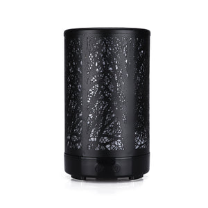 Iron Aroma Diffuser | 100ml | Black Forest Design | 7-Colour LED | Cool Mist Humidifier